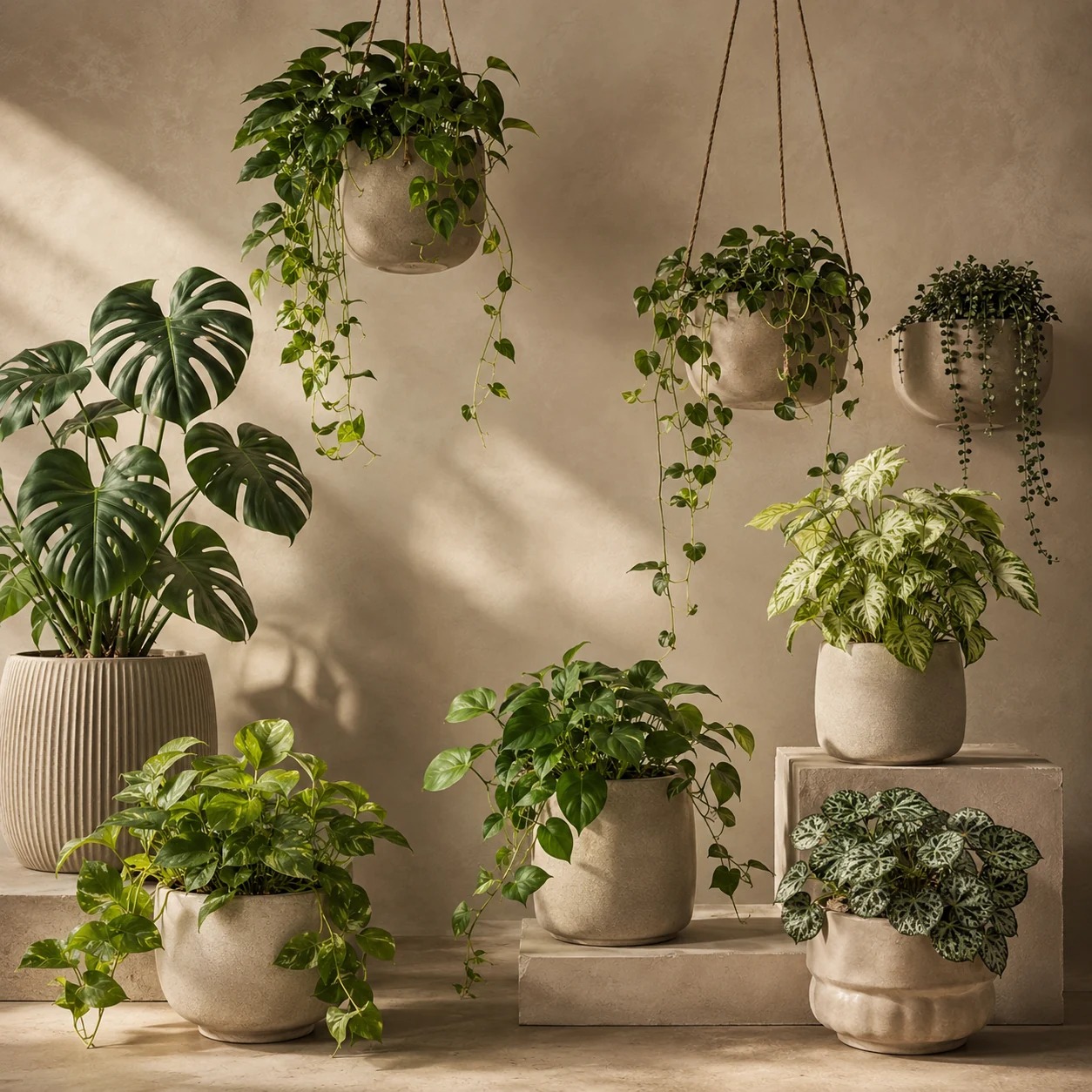 Indoor hanging and trailing plants