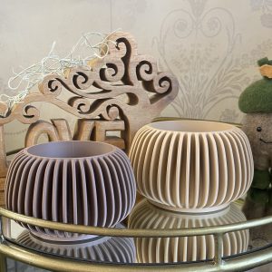 Modern ribbed outer plant pot 6 cm
